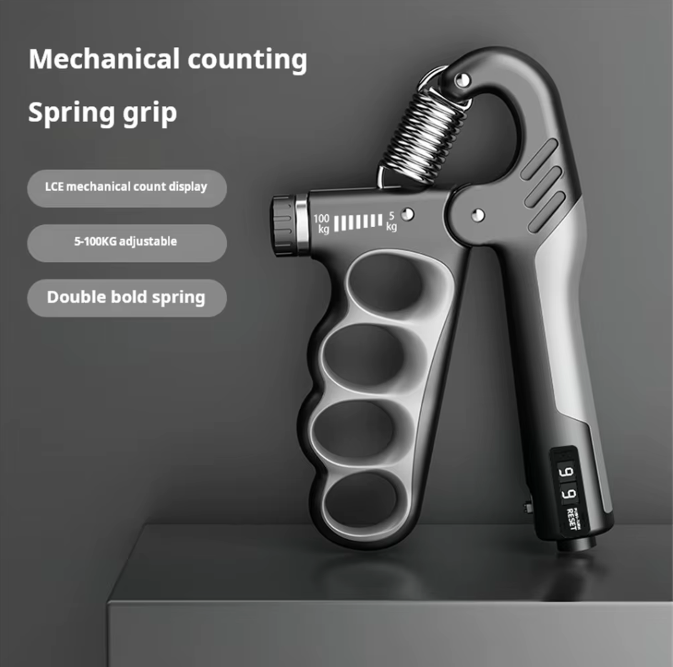 Benefits of hand grip and forearm strength trainer - LCE mechanical count display - 5-100KG adjustable - Double bold spring