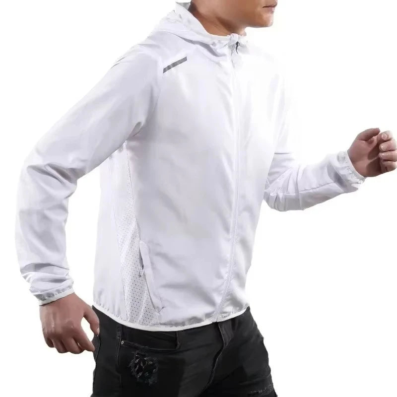 Reflective Hooded Coat - Gradient Colour Sportswear Jacket