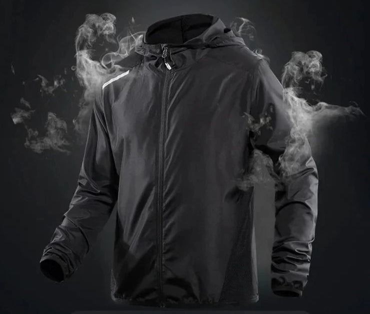 Reflective Hooded Coat - Gradient Colour Sportswear Jacket