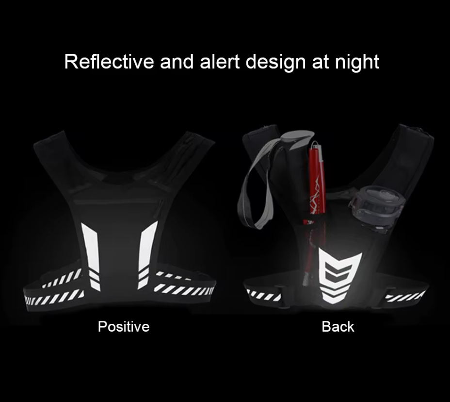 Image showing the reflectivity at night of the running adjustable reflective vest