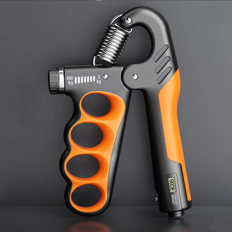 Orange Adjustable Grip Strength Trainer (5-100KG) for Forearm, Hand & Wrist Strength – Ideal for Fitness, Rehab & Sports Training