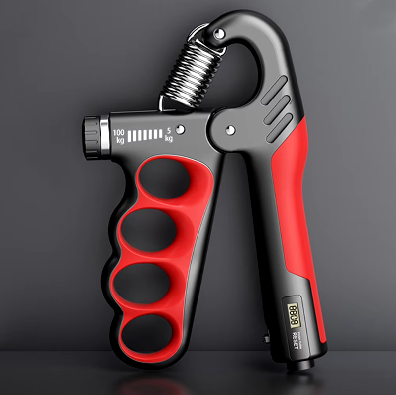 Red Adjustable Grip Strength Trainer (5-100KG) for Forearm, Hand & Wrist Strength – Ideal for Fitness, Rehab & Sports Training
