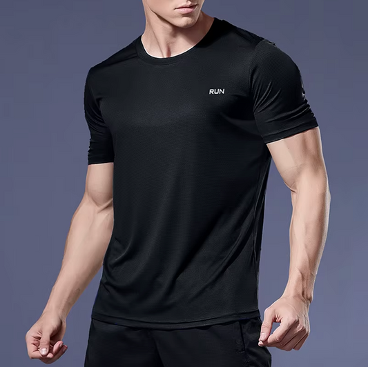 Running Quick Dry Sports T-Shirt in Black - Moisture Wicking Activewear