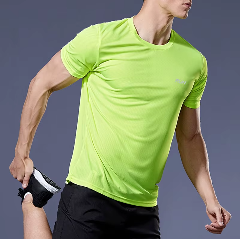 Running Quick Dry Sports T-Shirt in Neon Green - High Visibility Fitness Top