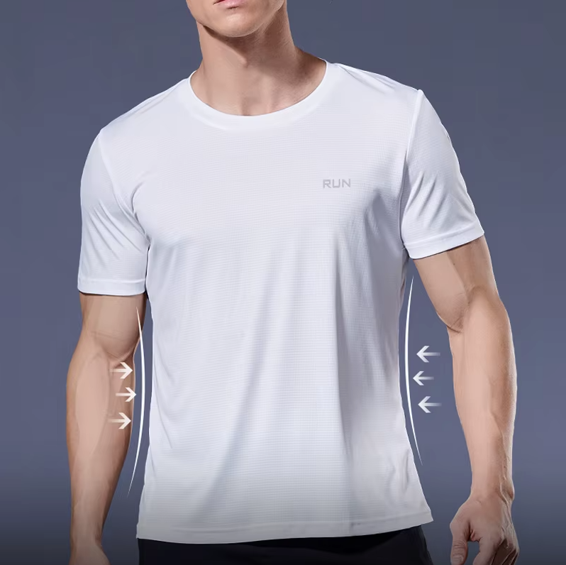 Running Quick Dry Sports T-Shirt in White - Breathable Athletic Shirt