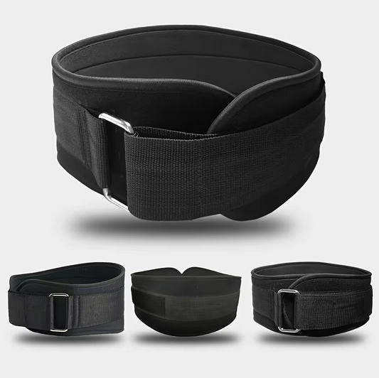 Adjustable weightlifting belt for lower back support and core stability during heavy lifts