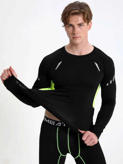 Quick-Dry Compression Fitness Shirt – Muscle-Fit Long Sleeve