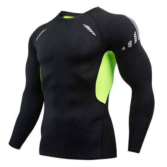 Quick-Dry Compression Fitness Shirt – Muscle-Fit Long Sleeve
