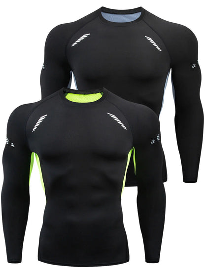 Quick-Dry Compression Fitness Shirt – Muscle-Fit Long Sleeve