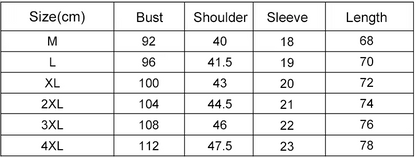 Size chart for Running Quick Dry Sports T-Shirt - Moisture Wicking